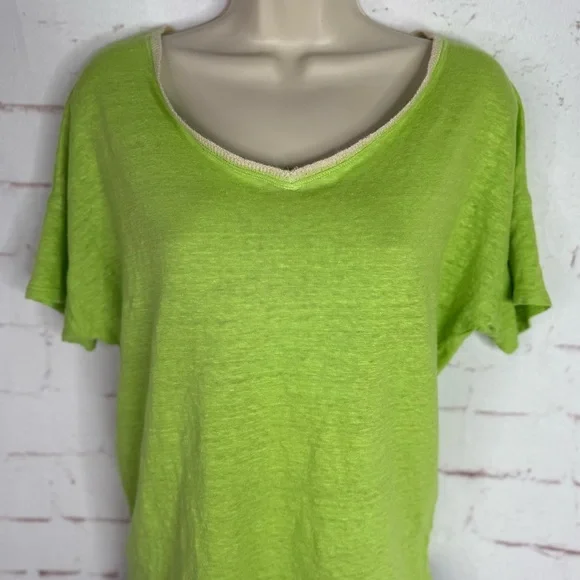 CHICO’S M Runs Large Loose Fit V-Neck Short Sleeve Light Knit Top Chico Size 1 - Picture 11 of 14